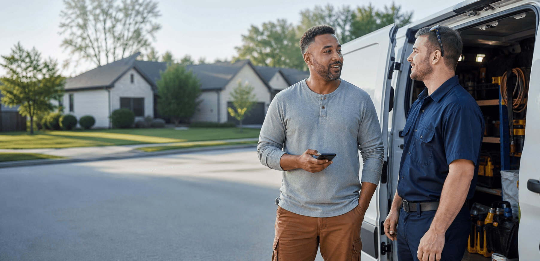 Local service professional helping a customer